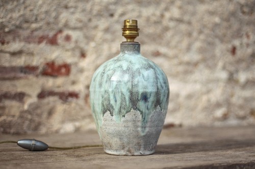 Pied lampe grès émaillé - grès,