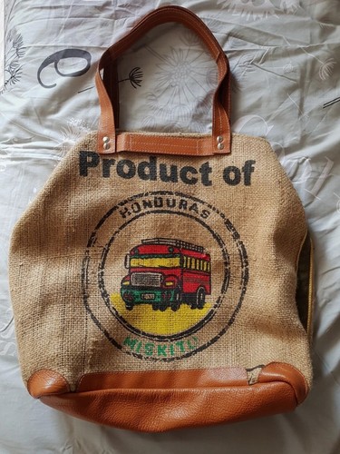 Sac toile jute - toile, cuir