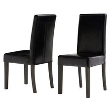 Noir Dîner Chaise Lot De 2