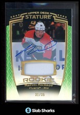 2024 UPPER DECK STATURE #32 MATVEI MICHKOV ROOKIE PATCH AUTO GREEN RC /35