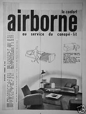 1956 AIRBORNE COMFORT AT SOFA BED SERVICE ADVERTISING - ADVERTISING