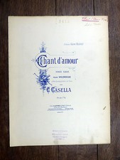 PARTITION ANCIENNE C. Casella CHANT D'AMOUR Pensée-Élégie pour Violoncelle Piano