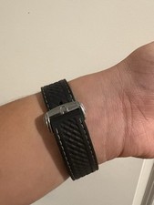 20mm Omega Seamaster Aqua Terra Black Watch Rubber Strap With Deployment Clasp