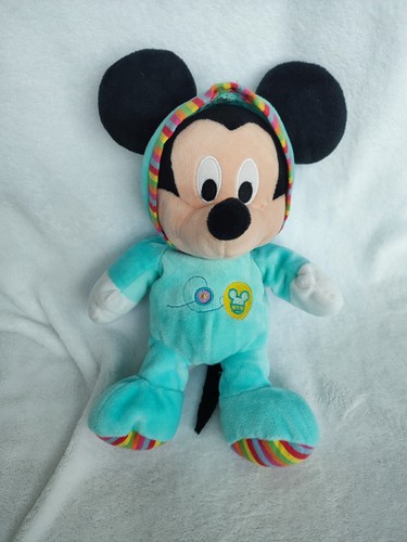 Doudou peluche mickey bleu - peluche,