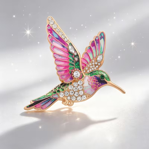 Broche colibri emaillée - broche,
