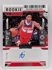 AJ Johnson 2024-25 Panini Silhouette  AUTO Rookie Season Ticket /75 RC #RST-AJJ