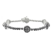 Diamant Noir Accent De Cercle Bracelet Lien, 7.25 " En