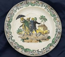 Assiette parlante Creil & Montereau en faïence fine - Série Tribulations