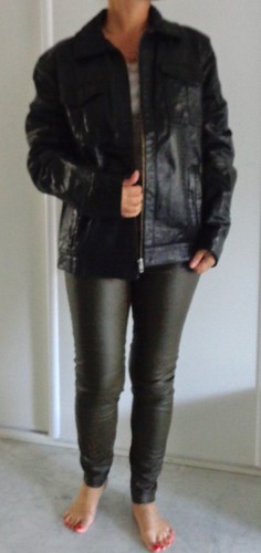 Trendy blouson cuir noir - cuir,