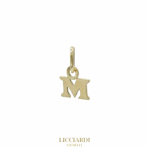 Pendentif lettre jaune - m,