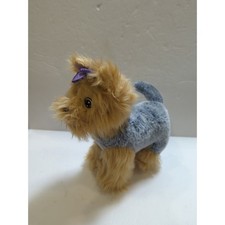 Walmart Plush Realistic Dog Yorkie Yorkshire Terrier Stuffed Animal Toy Gray Tan
