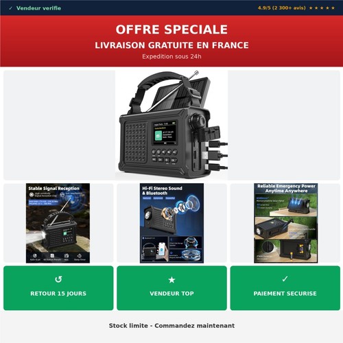 Radio manivelle solaire - manivelle,
