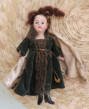 Small antique doll, cute porcelain all biscuit 15 cm 19th century