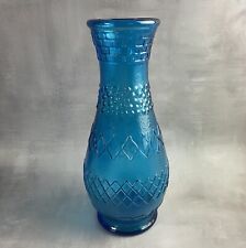 Grand vase en verre bleu italien marqué made in Italy  Haut.~30.5cm