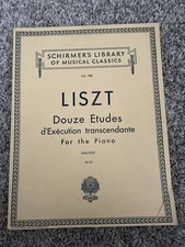 Liszt Douze Etudes d’Execution Piano Transcendante Schirmers Vol 788 Sheet Music