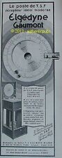 ADVERTISING GAUMONT ELGEDYNE LE POSTE T.S.F 1929 RADIO RECEIVER FRENCH AD PUB
