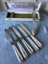 Couteaux de table Alfenide, production Christofle, modèle Marot petite coquille 