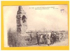 LABARTHE-de-RIVIERE (31) ANIMATED CATTLE CARRIAGE at the ROMAN MONUMENT before 1904
