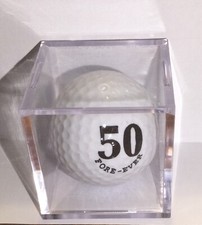 Benchmark Gift Golf Ball Magique's 50th Birthday “50 Fore-ever” W/display Cube