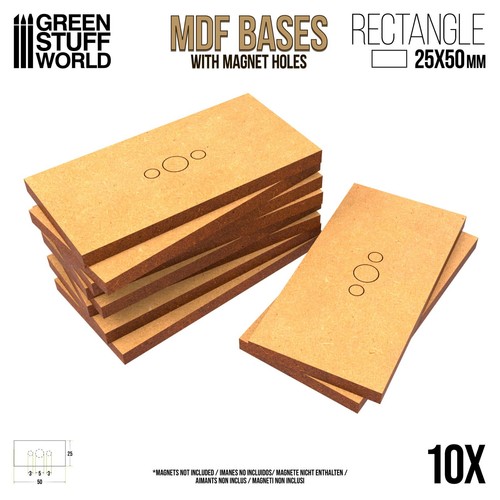 Socles rectangulaires 25x50mm - rectangulaires,
