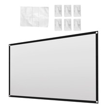 5X(ÉCran de Projecteur pour CinéMa Maison HD Anti-Froissement Pliable Blanc6561
