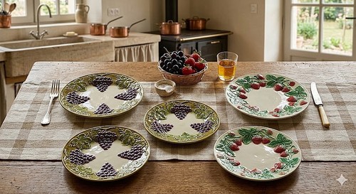 Assiettes barbotine - en,