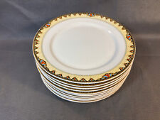 Lot de 10 anciennes assiettes plates en céramique Service Florence vintage