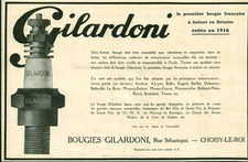 Publicité ancienne bougie Gilardoni issue de magazine 1925
