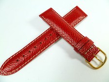 18 mm BRACELET DE MONTRE ROUGE LÉZARDS GAUFRAGE BRACELET DE MONTRE CUIR 1819