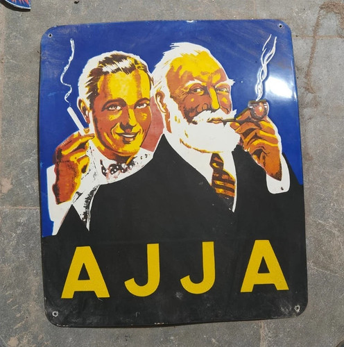 Porcelain ajja enamel sign - porcelain,