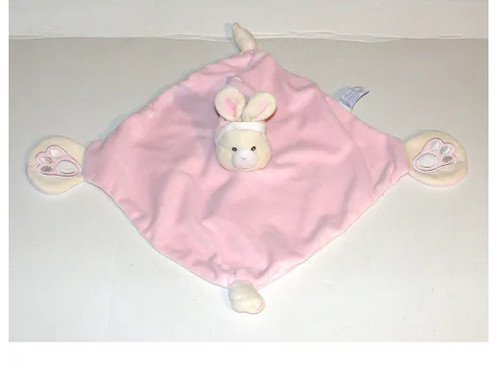 Doudou lapin blanc - lapin, rose