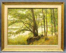 Tableau vers 1930 l'étang de