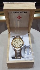 Gruen Diamond Dial Swiss Two Tone Watch Complete w/ ALL links & Original Box