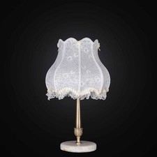 Lampe Moyenne en Laiton Et Marbre A 1 Lumière Bga 2738-LM Avec Abat-Jour Baroque
