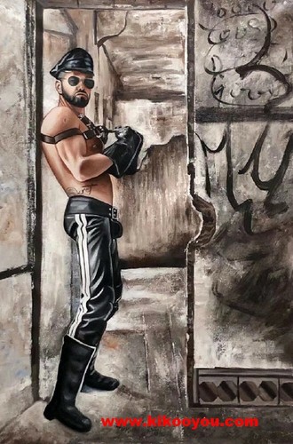 Homme gay cuir peinture - sm,