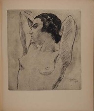 Armand RASSENFOSSE : Muse posant, Gravure originale signée