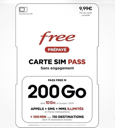 Carte sim prépayé free - sim,