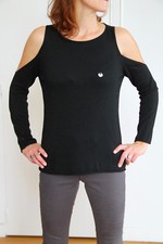 joli pull angora noir épaule
