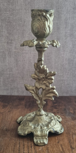 Bougeoir art déco cuivre - bougeoir,