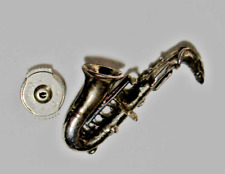 PIN'S Saxophone en argent sterling- fermeture système ALPA sécurité-état NEUF