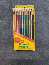 Set 24 Prang Dixon Crayons de Couleur Color Smooth Core Wood Pencil Vintage mAAV