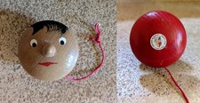 PINOCCHIO Yo-Yo En Bois Peint À La Main - Fabriqué En Italie, Années '60 - RARE*