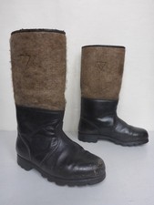 Ancienne Bottes de Feutre D'Hiver DDR? Nva ?Sapeurs-Pompiers? Cuir Gr. 27 ?