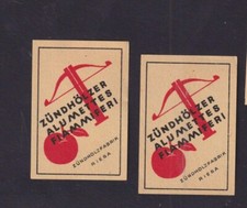 2 Antique Matching Tag Germany BN181669 Crossbow