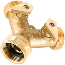 Poppstar 3/4 pouces Répartiteur Y Robinet (2 vannes d’arrêt séparées) Laiton nu