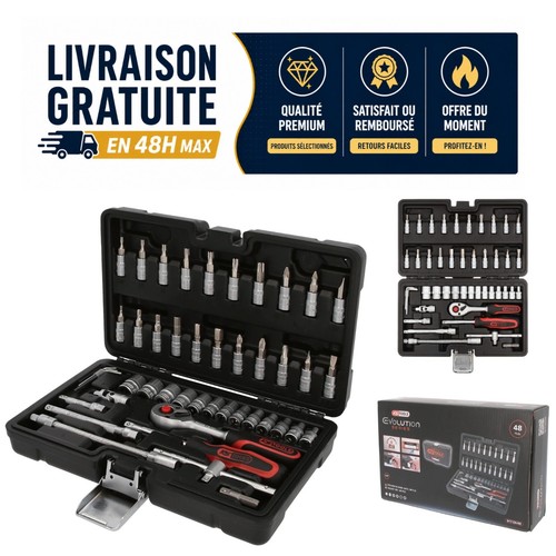 Tools coffret cliquet - tools, 1/4''