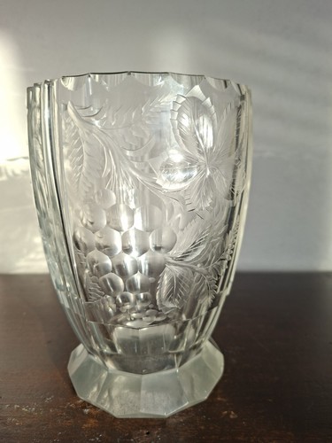 Vase ancien cristal bohême - de,