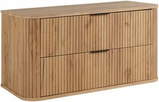 Meuble sous-lavabo salle de bain ELEGANCE 100 cm façade rainurée chêne