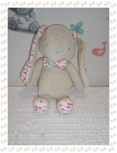 Doudou peluche lapin ecru - ㊸,