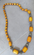 Vintage Yemenite Antique Berber Filigree African Amber Copal Necklace Necklace